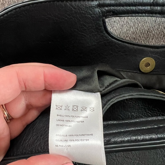 Deux Lux Woven Handle Black Tote Bag - Picture 10 of 11